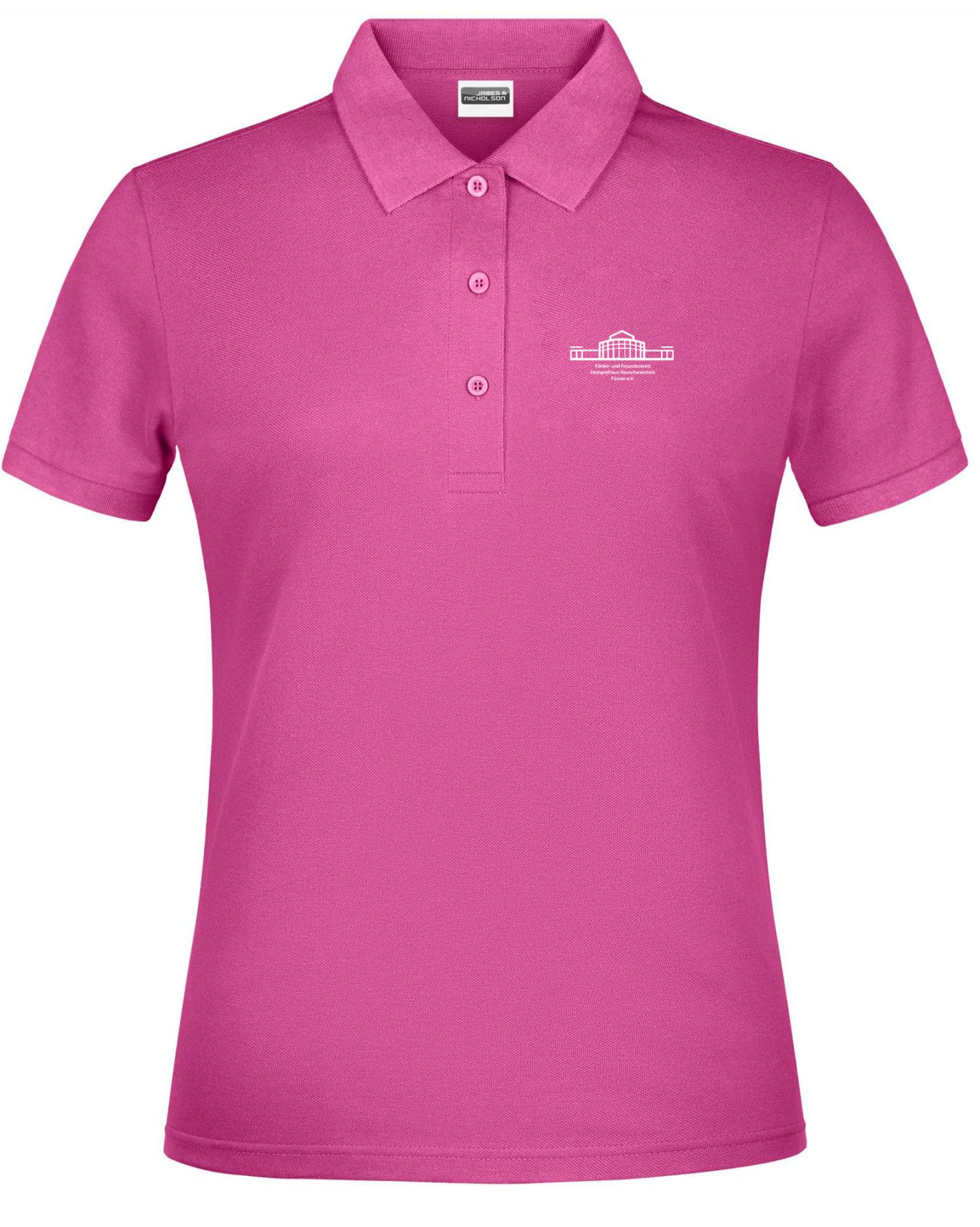 Druck: Weiß | Poloshirt für Damen | in verschiedene Farben