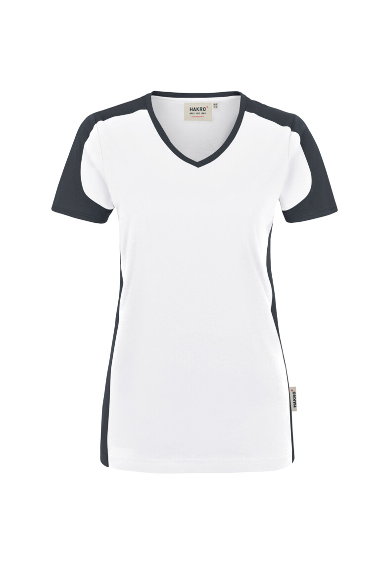 HAKRO | No. 190 | Damen V-Shirt Contrast Mikralinar®