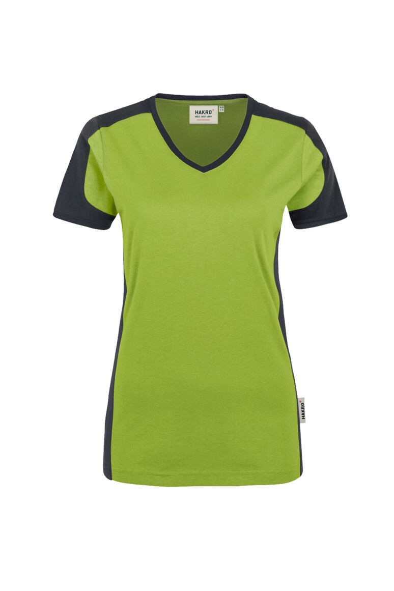 HAKRO | No. 190 | Damen |  V-Shirt Contrast Mikralinar®